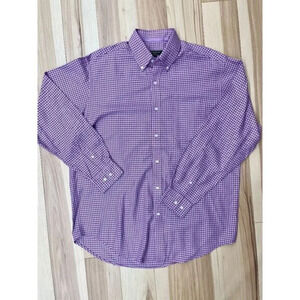 Bobby Jones Collection Red Plaid Button Down Shirt Cotton L